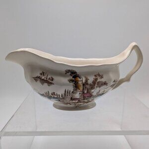 Johnson Brothers The Old Mill Brown Multicolor Gravy Boat 8''